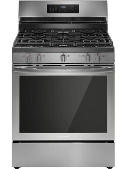 Frigidaire *FCRG3083AS  30 in. 5 Burners Slide-In Front Control Self-Cleaning Gas Range with Convection in Stainless Steel