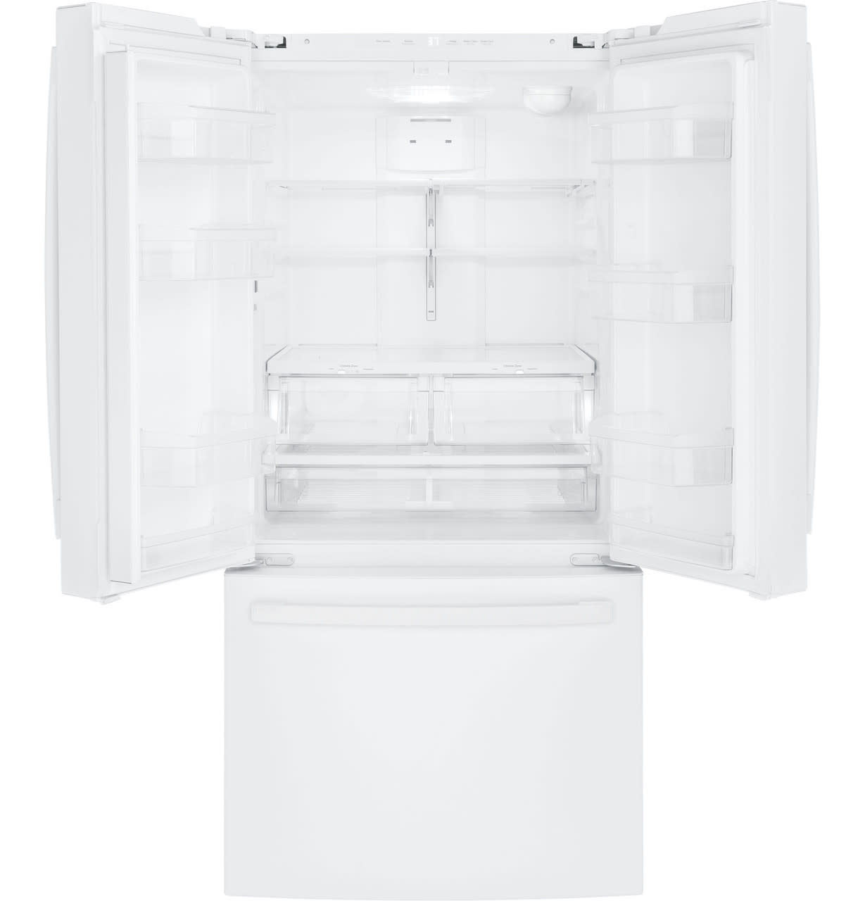 GE *GWE19JGLWW 18.6 cu. ft. Counter Depth French Door Refrigerator in White