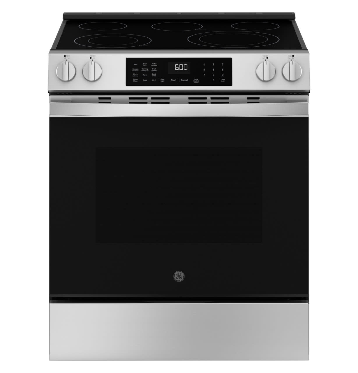 GE *GRS600AVFS  30 in. 5 Burner Element Smart Slide-In Electric Convection Range in Stainless w/ EasyWash Oven Tray & No-Preheat Air Fry