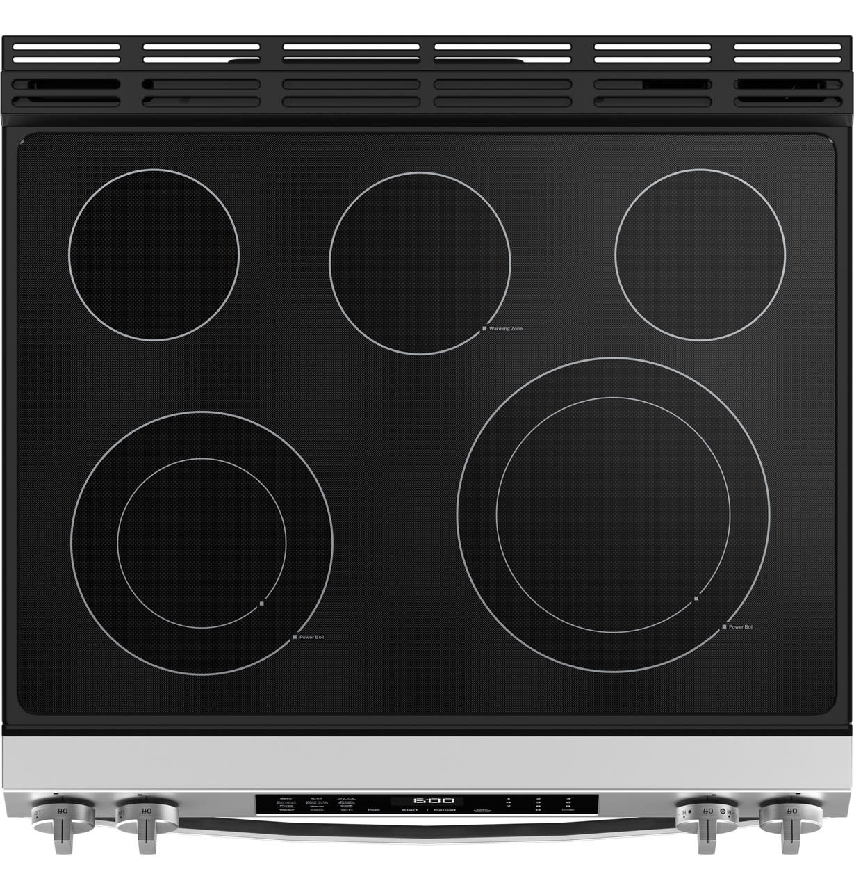 GE *GRS600AVFS  30 in. 5 Burner Element Smart Slide-In Electric Convection Range in Stainless w/ EasyWash Oven Tray & No-Preheat Air Fry