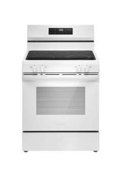 Frigidaire *FCRE3062AW  30 in. 5 Burner Element Freestanding Electric Range in White with EvenTemp and Steam Clean