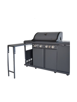 Brand-Man *BMRUS2-4B  Brand-Man Grills Rustler2 5438131 Gray 4-Burner Liquid Propane and Natural Gas Grill with 1 Side Burner