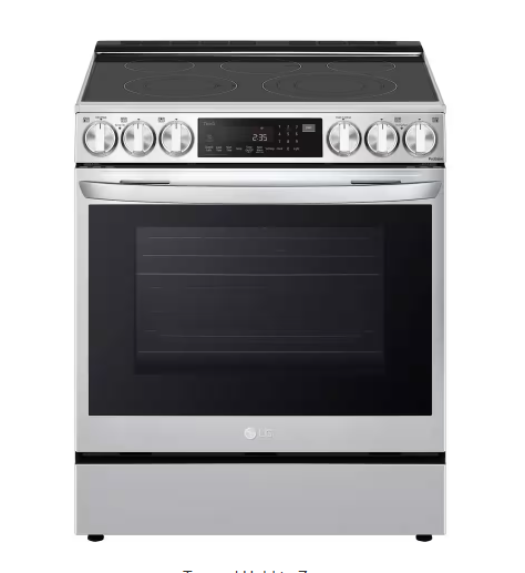 LG *LSEL6335FE  30 in. 6.3 cu. ft. 5 Burner Element Slide-In Electric Range in PrintProof Stainless Steel w/ Instaview, Air Fry, ProBake Energy Star