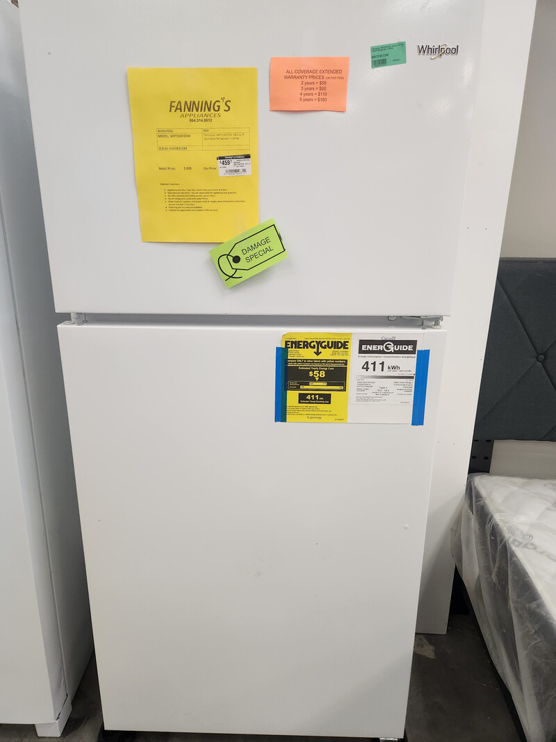 Whirlpool *** (DS) WRT318FZDW  18.2 cu. ft. Top Freezer Refrigerator in White