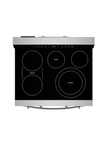 Whirlpool *WSES7530RZ   30-in Glass Top 5 Burners 5.3-cu ft Self-Cleaning Air Fry Convection Oven Freestanding Smart Electric Range with WipeClean Coating