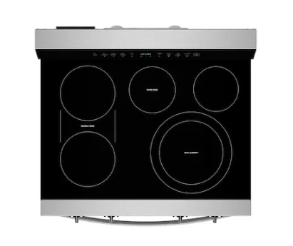 Whirlpool *WSES7530RZ   30-in Glass Top 5 Burners 5.3-cu ft Self-Cleaning Air Fry Convection Oven Freestanding Smart Electric Range with WipeClean Coating