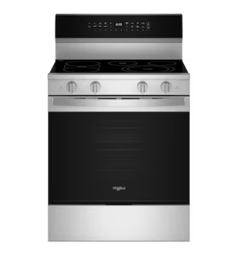 Whirlpool *WSES7530RZ   30-in Glass Top 5 Burners 5.3-cu ft Self-Cleaning Air Fry Convection Oven Freestanding Smart Electric Range with WipeClean Coating