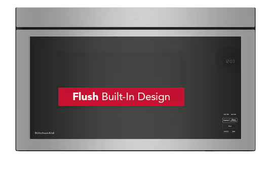Kitchenaid *KMMF330PPS 30 in. W 1.1 cu. ft. PrintShield Stainless Steel Flush Built-In 1000-Watt Over-the-Range Microwave