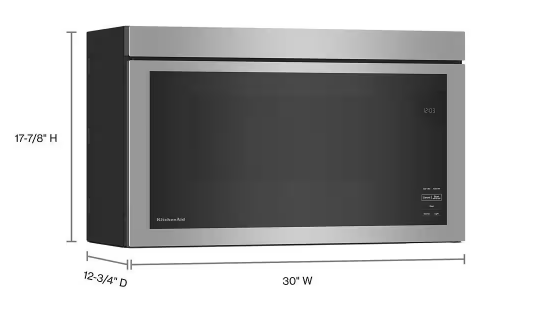Kitchenaid *KMMF330PPS 30 in. W 1.1 cu. ft. PrintShield Stainless Steel Flush Built-In 1000-Watt Over-the-Range Microwave