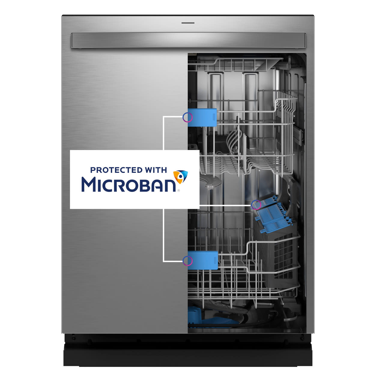 GE *PDT705SYWFS  Profile™ ENERGY STAR® Fingerprint Resistant Top Control Stainless Interior Dishwasher with Microban™ Antimicrobial Technology with Sanitize Cycle