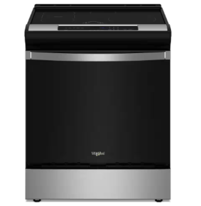Whirlpool *WSIS5030RZ   30-in 4 Burners 6.4-cu ft Self-cleaning Air Fry Convection Oven Freestanding Single Induction Range (Fingerprint Resistant Stainless Steel)