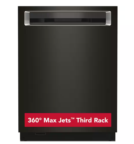 Kitchenaid *KDPM804KBS  360° Max Jets™ Third Rack Dishwasher with Stainless Steel Third Rack Wash Jets, 44 dBA