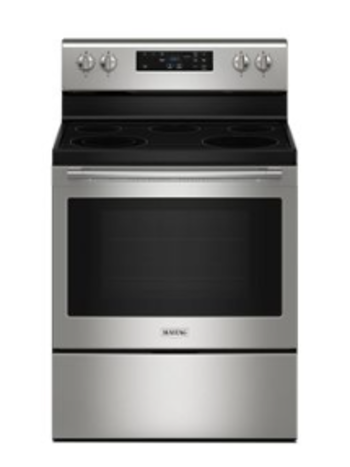 Maytag *MER4800PZ  30 in. 5 Burner Element Freestanding Electric Range in Fingerprint Resistant Stainless Steel with Steam Clean