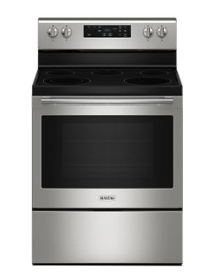 Maytag *MER4800PZ  30 in. 5 Burner Element Freestanding Electric Range in Fingerprint Resistant Stainless Steel with Steam Clean