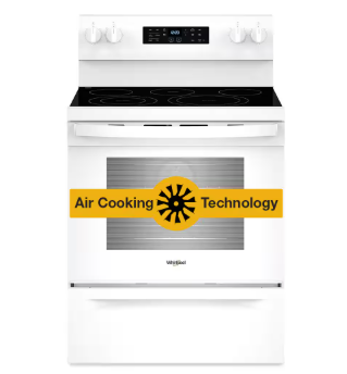 Whirlpool *WFES5030RW  30 in. 5- Element Freestanding Electric Range in White with Air Cooking Technology