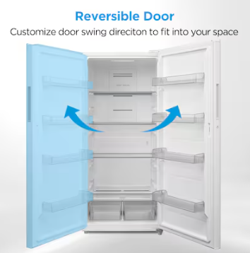 Midea *MRU21F5BWW  21.1-cu ft Garage Ready Frost-free Upright Freezer with Digital Control Convertible to Refrigerator( White ) ENERGY STAR Certified