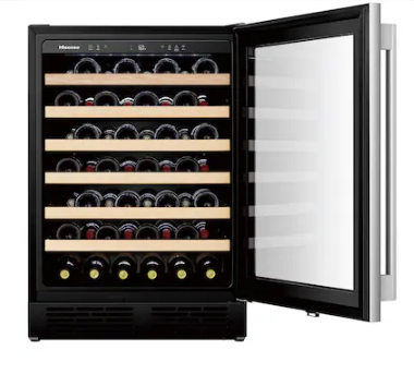 Hisense *HWS054N6SS  23.4-Inches W 54 -Bottles Stainless steel Built-in/Freestanding Indoor Wine Cooler