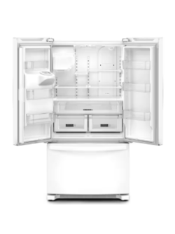 Whirlpool *WRFF3436RW   24.7 cu. ft. Wide French Door Bottom Mount Refrigerator in White with Maximum Ice Capacity