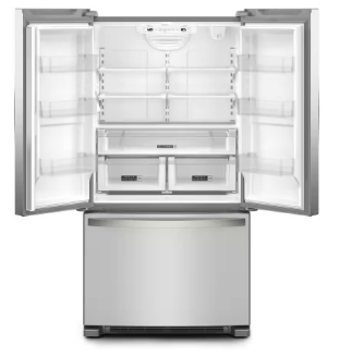 Whirlpool WRFC2036RZ - 35 in. 20 Cu. Ft. Counter-Depth French Door Bottom Mount Refrigerator in Stainless Steel with Elevated Deli Drawer