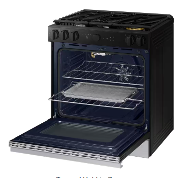 Samsung *NSG6DG8700SR  Bespoke 30 in. 6.0 cu. ft. 5 Burner Smart Slide-In Gas Range with Smart Oven Camera & Air Fry in Stainless Steel