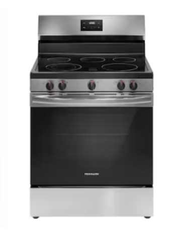 Frigidaire *FCRE3052BS 30-in Glass Top 5 burners 5.3-cu ft Freestanding Electric Range Stainless Steel)