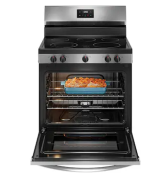Frigidaire *FCRE3052BS 30-in Glass Top 5 burners 5.3-cu ft Freestanding Electric Range Stainless Steel)