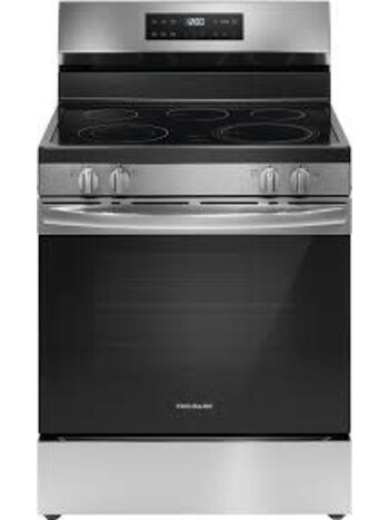 Frigidaire *FCRE3062AS  30 in. 5 Burner Element Freestanding Electric Range in Stainless with EvenTemp and Steam Clean