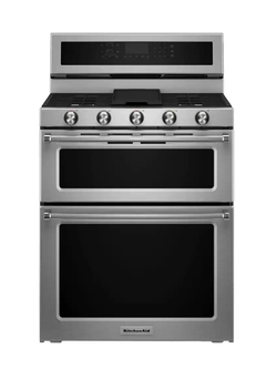 Kitchenaid *KFGD500ESS 30-Inch 5 Burner Gas Double Oven Convection Range