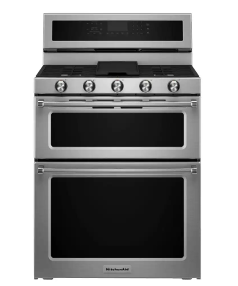 Kitchenaid *KFGD500ESS 30-Inch 5 Burner Gas Double Oven Convection Range