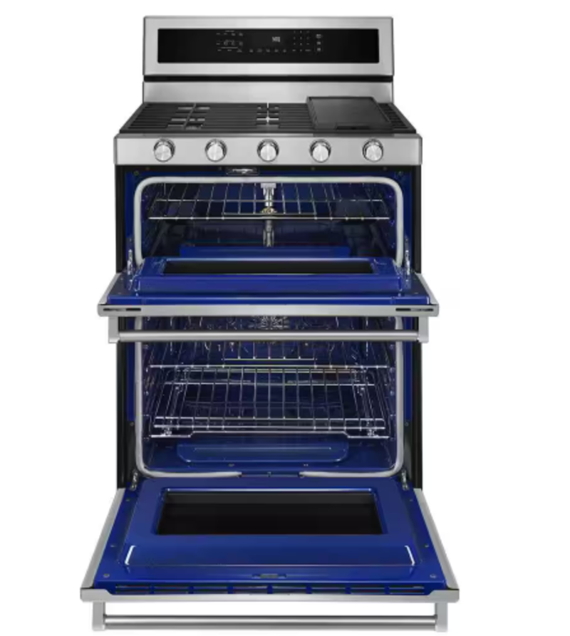 Kitchenaid *KFGD500ESS 30-Inch 5 Burner Gas Double Oven Convection Range