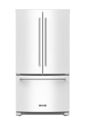 Kitchenaid *KRFC136RWH   20 cu. ft. 36" Counter Depth French Door Refrigerator with Interior Dispenser and Ice maker - White