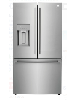 Electrolux *ERFC2393AS   22.6 Cu. Ft. Capacity, Adjustable Glass Shelves, Temperature Control Drawer, Crispers, Ice Maker, Ice/Water Dispenser, Filtration System, Sabbath Mode and Energy Star Certified