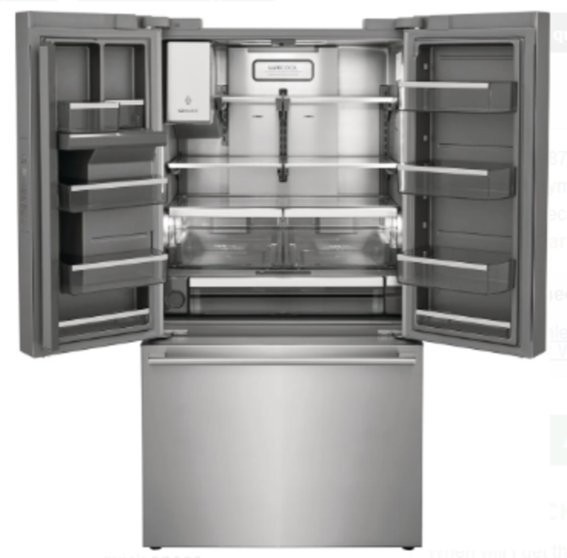 Electrolux *ERFC2393AS   22.6 Cu. Ft. Capacity, Adjustable Glass Shelves, Temperature Control Drawer, Crispers, Ice Maker, Ice/Water Dispenser, Filtration System, Sabbath Mode and Energy Star Certified