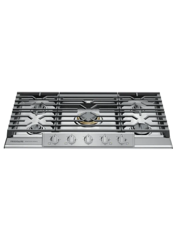 Frigidaire *PCCG3680AS  Gas Cooktop with 5 Sealed Burners, 18,000 BTU Burner, Simmer Burner, Even Temp™ Burner, Continuous Grates, Backlit LED Knobs, and ADA Compliant: 36 Inch