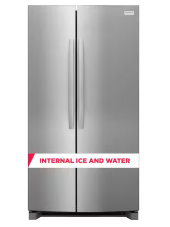 Frigidaire *GRSN2620AF  Gallery 36 in. 26 cu. ft. Standard Depth Side-by-Side Refrigerator in Stainless Steel with Internal Water Dispenser