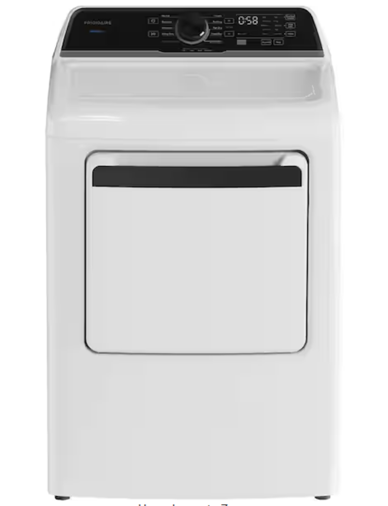 Frigidaire *FLVE7523BW  7 cu.ft. vented Top Load Electric Dryer in White with Dryer Light and Reversible Door