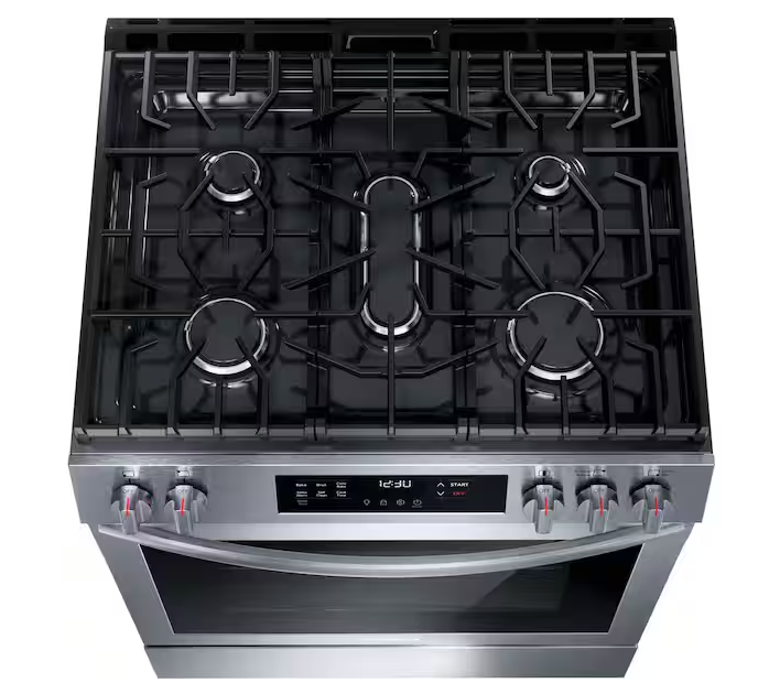 Frigidaire *FCFG3083AS 30 in. 5 Burners Slide-In Front Control Self-Cleaning Gas Range with Convection in Stainless Steel