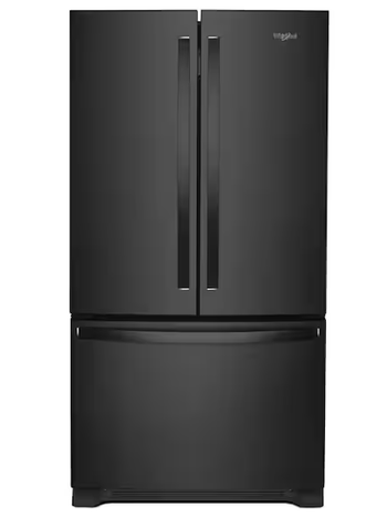 Whirlpool *WRFC2036RB  20 cu. ft. Counter Depth French Door Bottom Mount Refrigerator in Black with Elevated Deli Drawer