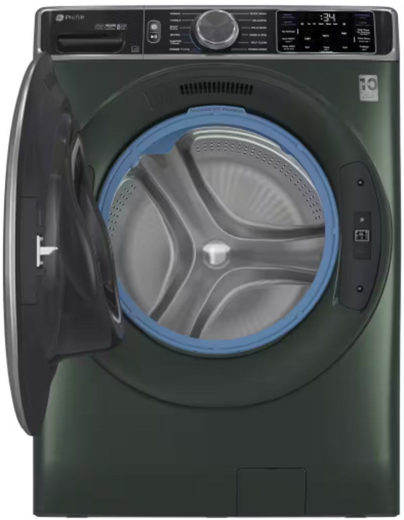 GE *PFW955SPWGN  Profile 5.5 cu. ft. Capacity Smart Front Load Washer with UltraFresh Vent System Plus, PowerSteam, Smart Wash Plus Rinse in Jade Green
