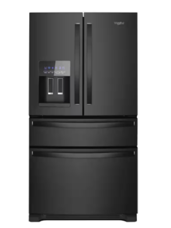 Whirlpool *WRMF3636RB  24.5 cu. ft. Wide French Door Bottom Mount Refrigerator in Black with Maximum Ice Capacity