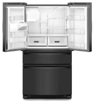 Whirlpool *WRMF3636RB  24.5 cu. ft. Wide French Door Bottom Mount Refrigerator in Black with Maximum Ice Capacity
