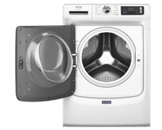Maytag *MFW7020RW 27 Inch Smart Pet Pro Front Load Washer with 5.0 cu. ft. Capacity, 1150 RPM, 12 Wash Cycle, Steam Option, Sanitize Cycle, Drum Light, and Auto Sensing: White