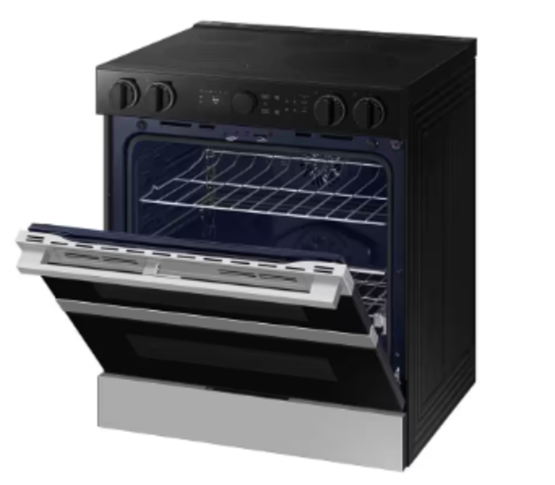 Samsung *NSE6DG8550SR  30 in. Bespoke 5-Burner Element Smart Slide-In Electric Range 6.3 cu. ft. Capacity with Flex Duo in Stainless Steel