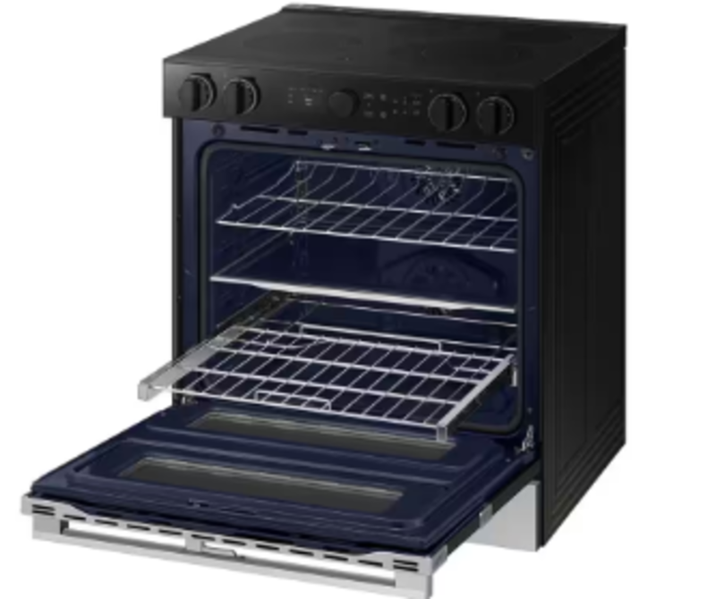 Samsung *NSE6DG8550SR  30 in. Bespoke 5-Burner Element Smart Slide-In Electric Range 6.3 cu. ft. Capacity with Flex Duo in Stainless Steel