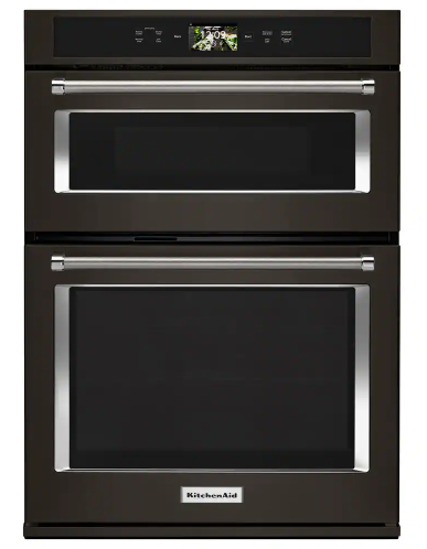 Kitchenaid *KOCE900HBS  30 in. Electric Convection Wall Oven with Built-In Microwave PRINTSHIELD Black Stainless
