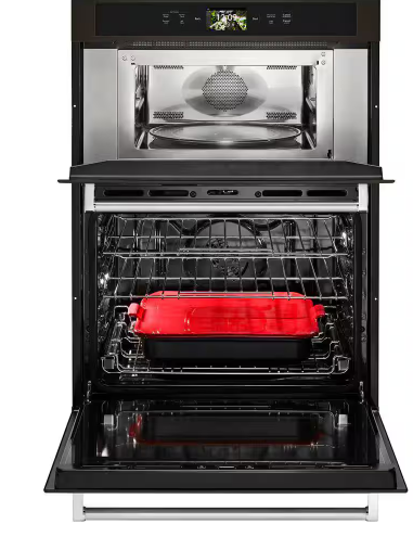 Kitchenaid *KOCE900HBS  30 in. Electric Convection Wall Oven with Built-In Microwave PRINTSHIELD Black Stainless