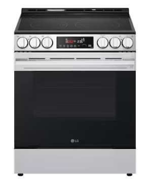 LG *LSEL6333XE   30-in Glass Top 5 burners 6.3-cu ft Air Fry Convection Oven Freestanding Electric Range ( Stainless Steel )