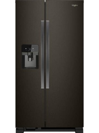 Whirlpool *WRS325SDHV  24.5-cu ft Side by Side Refrigerator with Ice and Water Dispenser and Can Caddy - Black Stainless