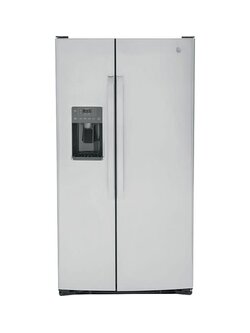 GE *GSS25GYPFS 25.3 Cu. Ft. Side-by-Side Refrigerator with External Ice & Water Dispenser - Fingerprint resistant stainless steel