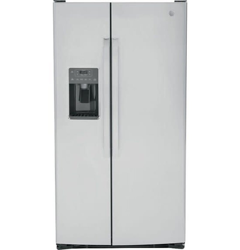 GE *GSS25GYPFS 25.3 Cu. Ft. Side-by-Side Refrigerator with External Ice & Water Dispenser - Fingerprint resistant stainless steel